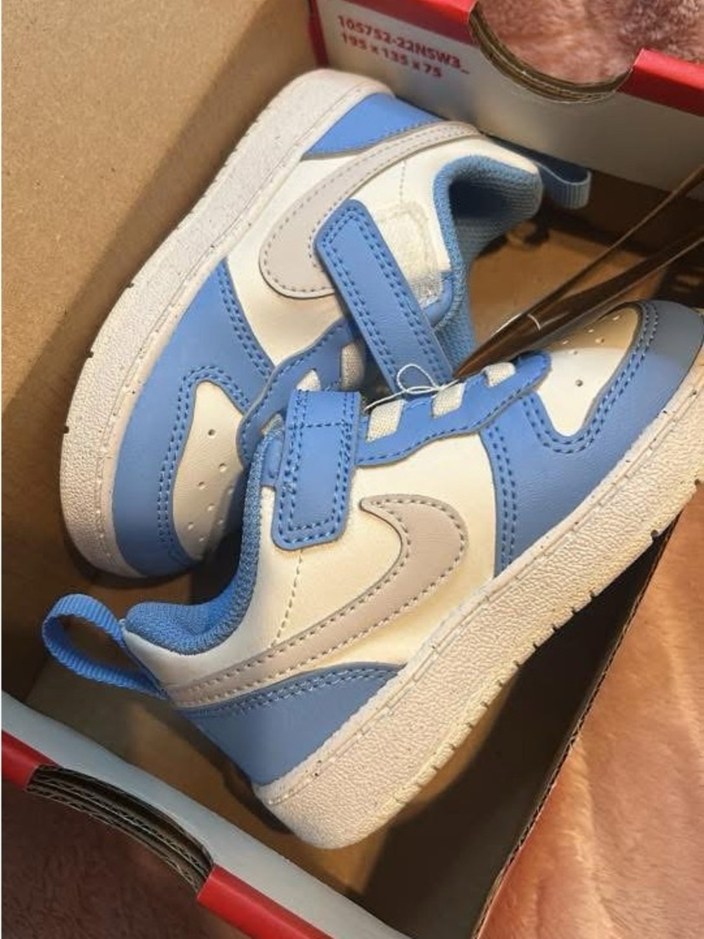 Nike Toddler Light Blue and White Velcro Sneakers